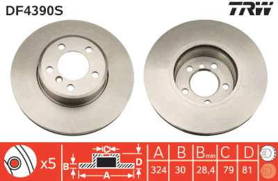 Disque de frein TRW DF4390S
