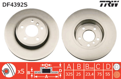 Disque de frein TRW DF4392S