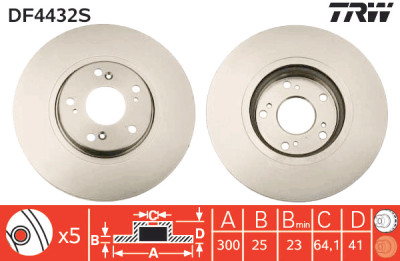 Disque de frein TRW DF4432S