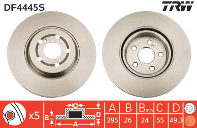 Jeu de disques de frein TRW DF4445S