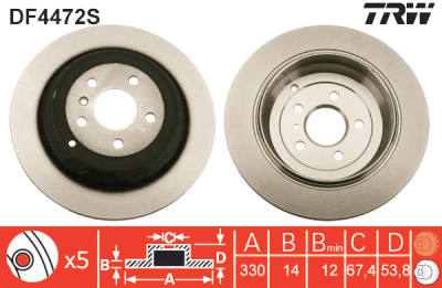 Disque de frein TRW DF4472S