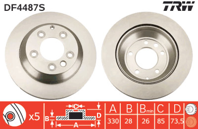 Disque de frein TRW DF4487S