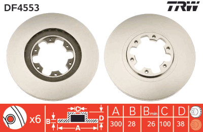 Jeu de (2) disques de frein TRW DF4553