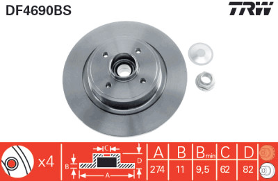 Disque de frein TRW DF4690BS