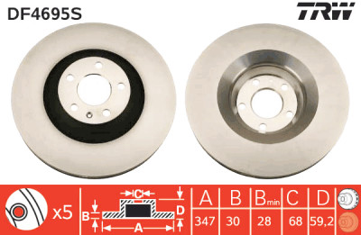 Disque de frein TRW DF4695S