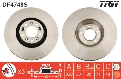 Disque de frein TRW DF4748S