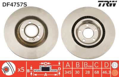 Disque de frein TRW DF4757S