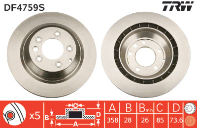 Disque de frein TRW DF4759S