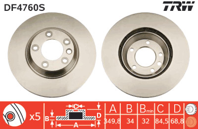 Disque de frein TRW DF4760S