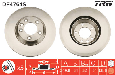 Disque de frein TRW DF4764S