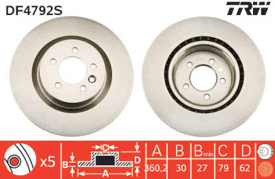 Disque de frein TRW DF4792S
