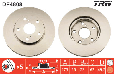 Jeu de (2) disques de frein TRW DF4808