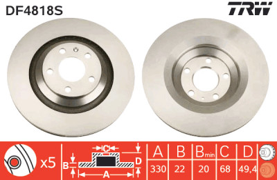 Disque de frein TRW DF4818S