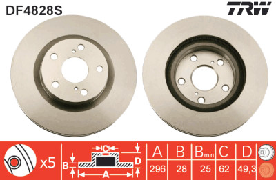 Disque de frein TRW DF4828S