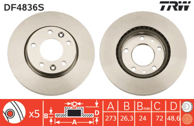 Disque de frein TRW DF4836S