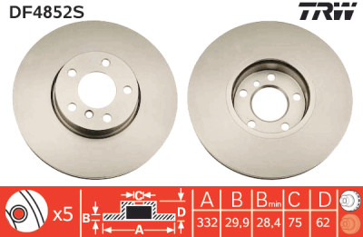 Disque de frein TRW DF4852S
