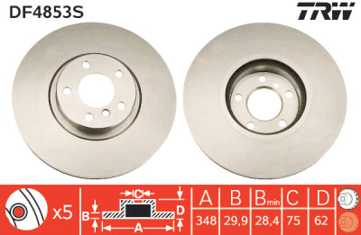 Disque de frein TRW DF4853S