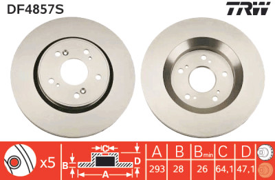 Disque de frein TRW DF4857S