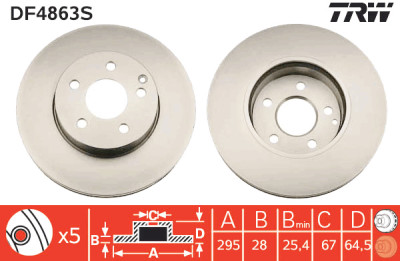 Disque de frein TRW DF4863S