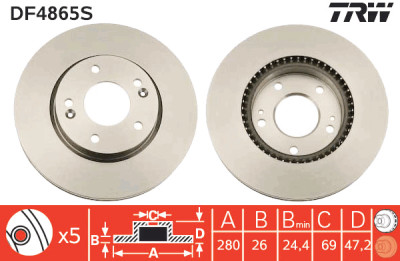 Disque de frein TRW DF4865S
