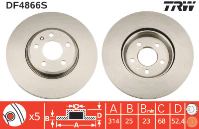 Disque de frein TRW DF4866S