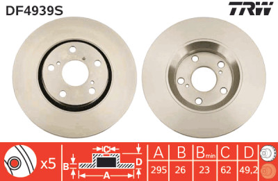Disque de frein TRW DF4939S