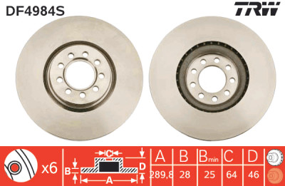 Disque de frein TRW DF4984S