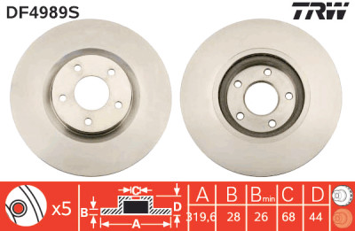 Disque de frein TRW DF4989S