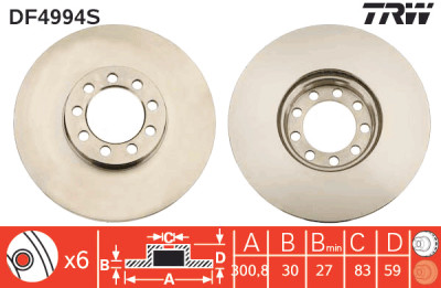 Disque de frein TRW DF4994S