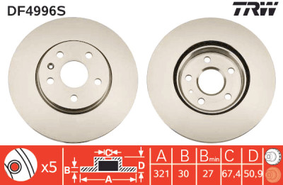 Disque de frein TRW DF4996S