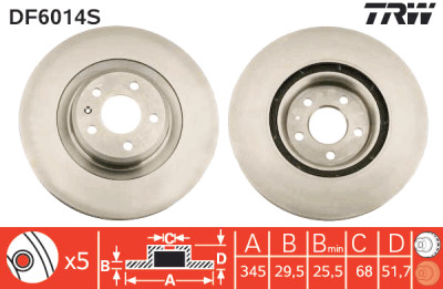 Disque de frein TRW DF6014S