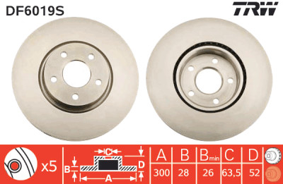 Disque de frein TRW DF6019S