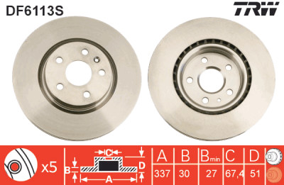 Disque de frein TRW DF6113S