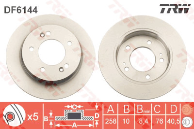 Jeu de (2) disques de frein TRW DF6144