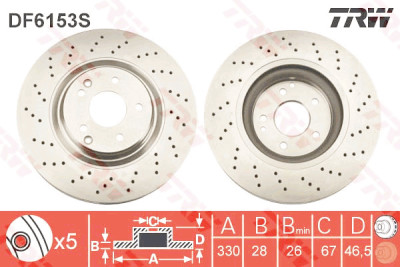 Disque de frein TRW DF6153S