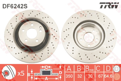 Disque de frein TRW DF6242S