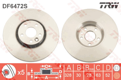 Disque de frein TRW DF6472S