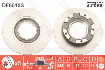 Disque de frein TRW DF6510S