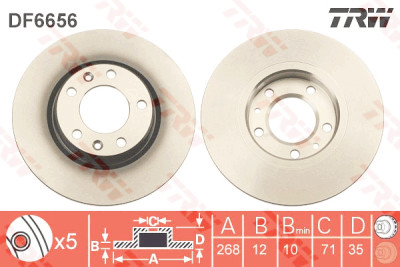 Jeu de (2) disques de frein TRW DF6656