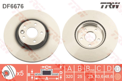 Disque de frein TRW DF6676S