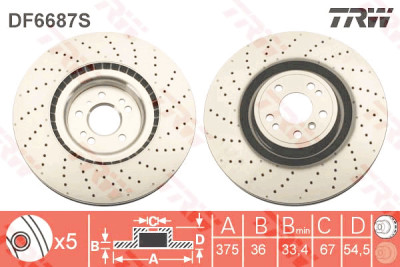 Disque de frein TRW DF6687S