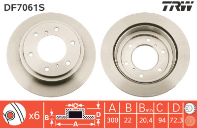 Disque de frein TRW DF7061S