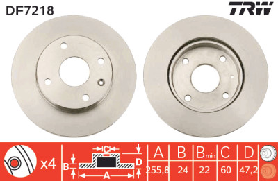 Jeu de (2) disques de frein TRW DF7218