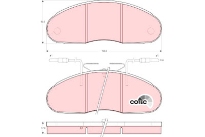 Jeu de 4 plaquettes de frein COTEC TRW GDB1069