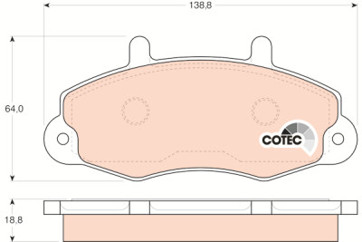 Jeu de 4 plaquettes de frein COTEC TRW GDB1084