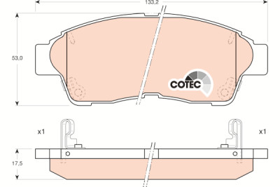 Jeu de 4 plaquettes de frein COTEC TRW GDB1143