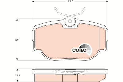 Jeu de 4 plaquettes de frein COTEC TRW GDB1155