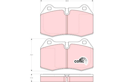 Jeu de 4 plaquettes de frein COTEC TRW GDB1269