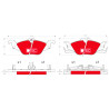 Jeu de 4 plaquettes de frein DTEC COTEC TRW GDB1351DTE