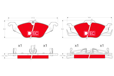 Jeu de 4 plaquettes de frein DTEC COTEC TRW GDB1351DTE
